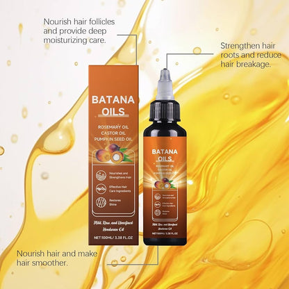 Batana Oils hair care product with rosemary, castor, and pumpkin seed oils for nourishing and strengthening hair